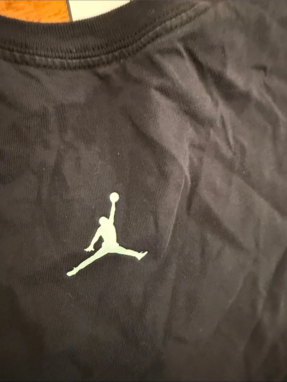 Jordan Black Graphic Tee with Blue and Cream Print xxl